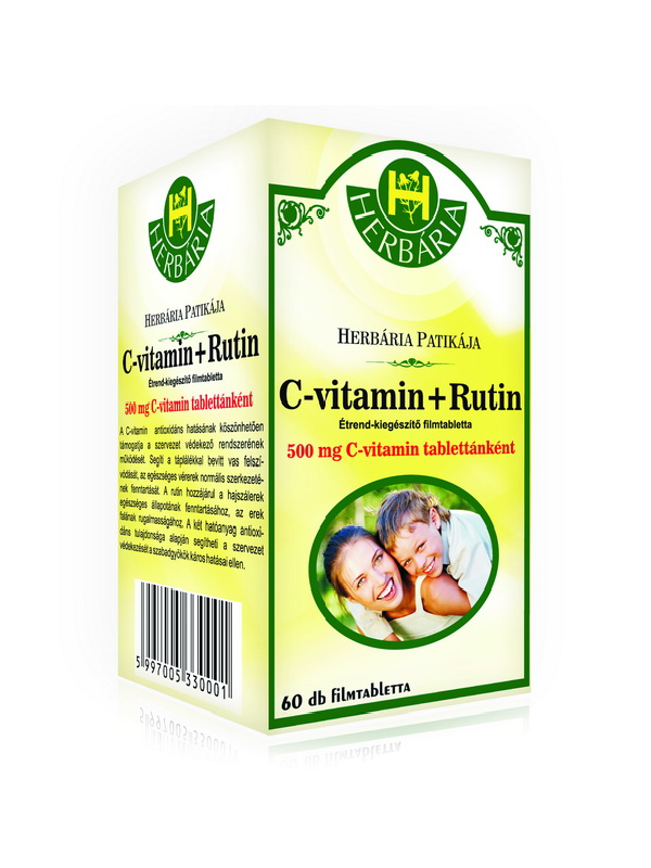 Herbária C-vitamin + Rutin 60 db filmtabletta