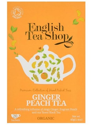 English Tea Shop Gyömbér és Barack bio fekete tea 40g (20filter)