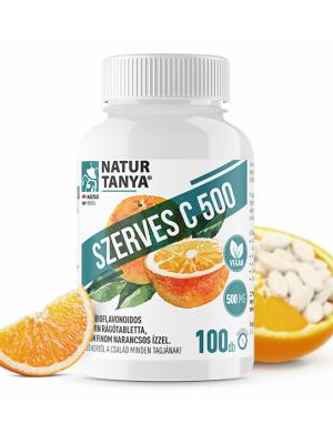Natur Tanya Szerves C-vitamin 500mg rágótabletta, narancs 100db